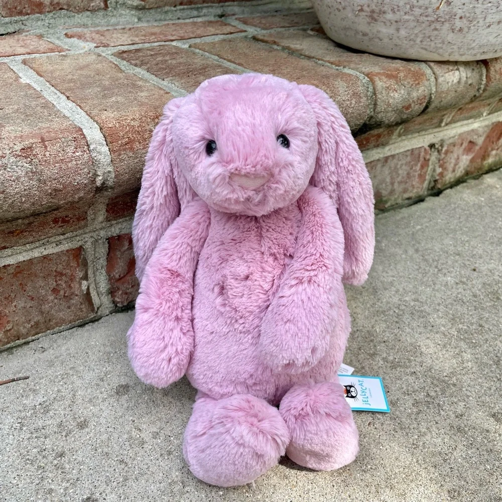 100% Authentic Bashful Pink Tulip Bunny Jellycat- NWT - Picture 5 of 5